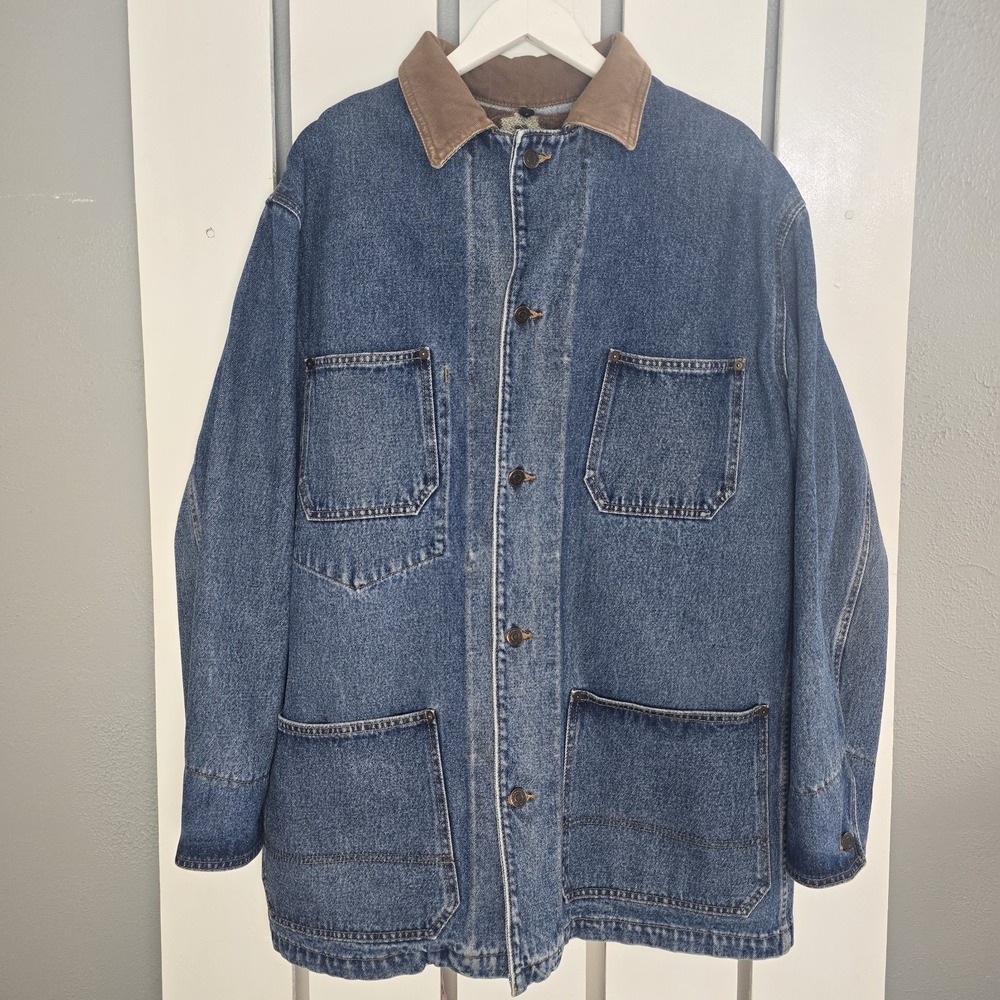 International Denim Mens Chore Jacket Med Aztec Wool Blend Lined‎